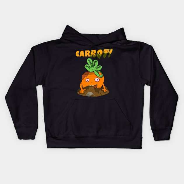 Zombie Carrot Rotting Vegetable Kids Hoodie by JonnyVsTees